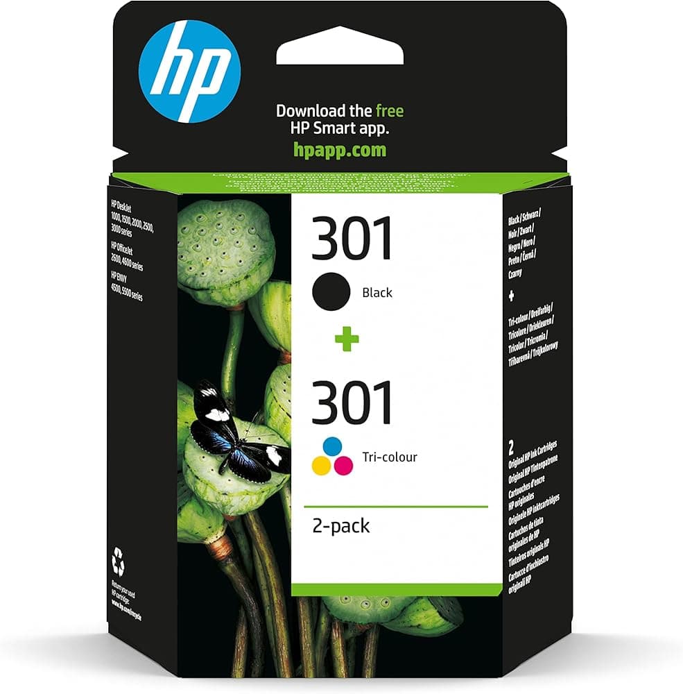 Pack cartouches HP 301 noir et couleur