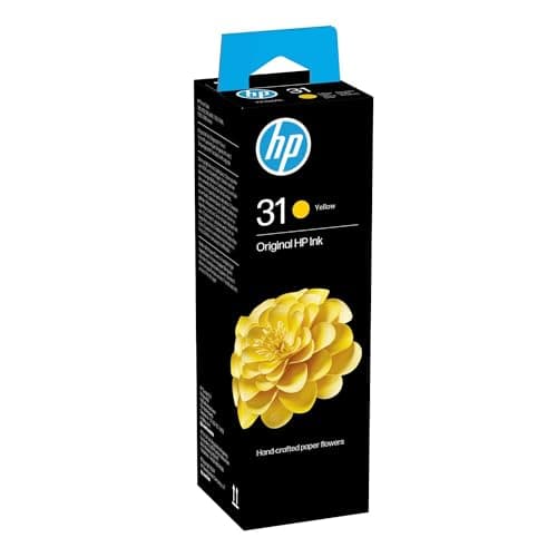 Bouteille d'encre jaune HP 31 originale de 70 ml, référence constructeur 1VU28AE