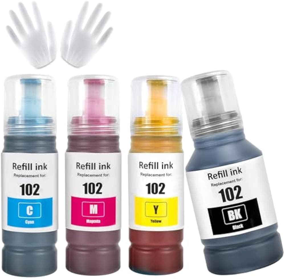 Multipack de flacons d'encre 102 compatibles pour Epson EcoTank