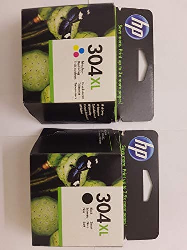 Lot de deux cartouches HP 304XL d'origine, une noire N9K08AE et une couleur N9K07AE