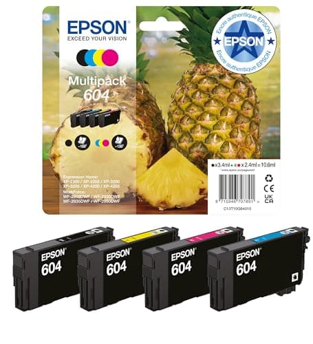 Multipack Epson 604 d'origine C13T10G64010 : une cartouche noire, une cyan, une magenta et une jaune
