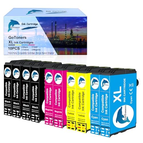Lot GoToners de 10 cartouches compatibles Epson 604XL : quatre noires, deux cyan, deux magenta, deux jaunes