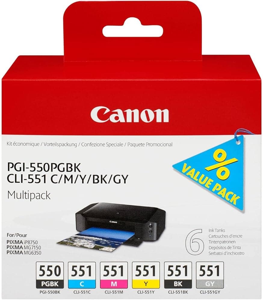 Pack cartouches Canon PGI-550 / CLI-551