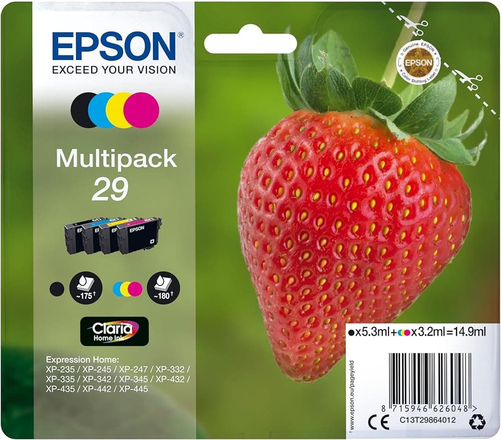 Pack cartouches Epson 29 Fraise couleurs