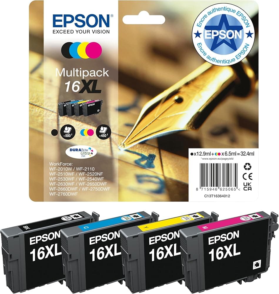 Pack cartouches Epson 16 XL Plume couleurs