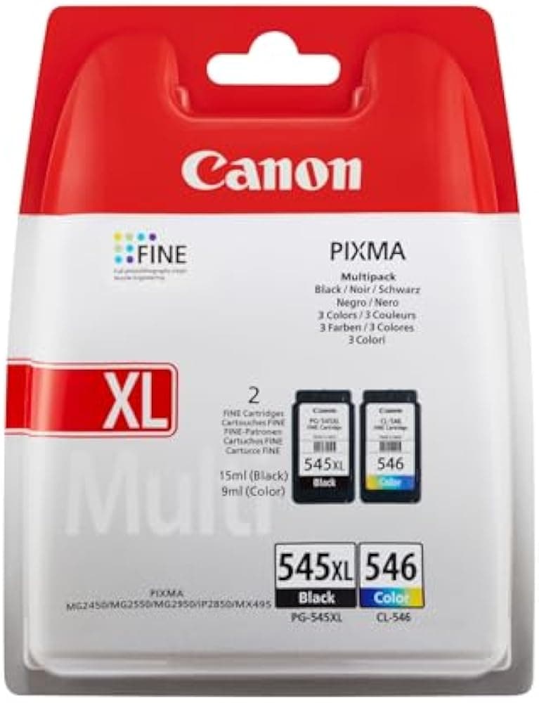 Pack cartouches Canon PG-545 Noir et CL-546 Couleur