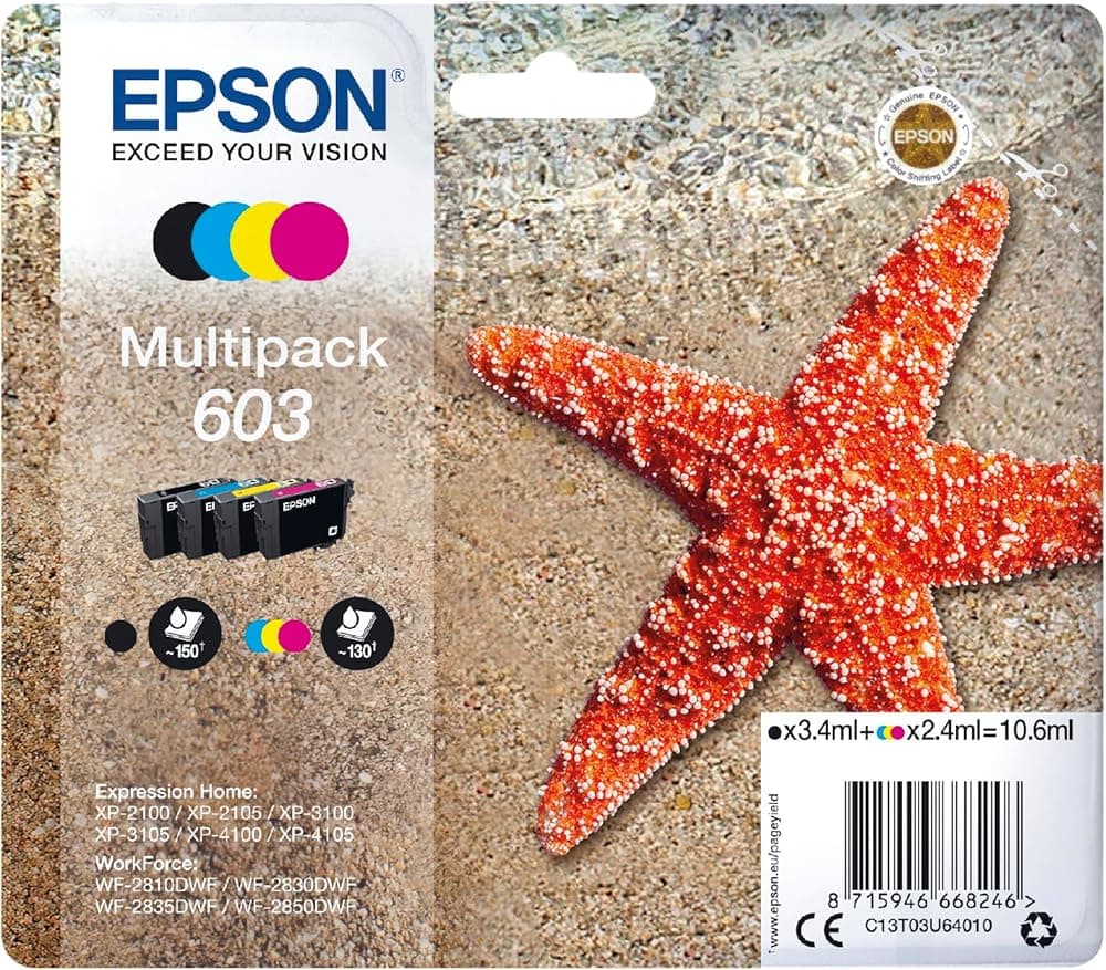 Pack cartouches Epson 603 XL Cyan Magenta Jaune